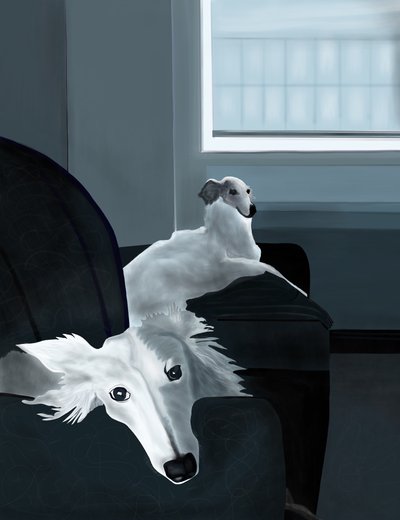 Penny e Minnie sul divano (arte digitale) da Evan Sklar