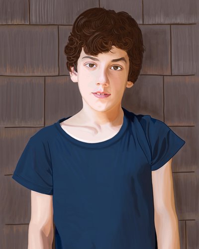 Ritratto di ragazzo, Brooklyn (arte digitale) da Evan Sklar