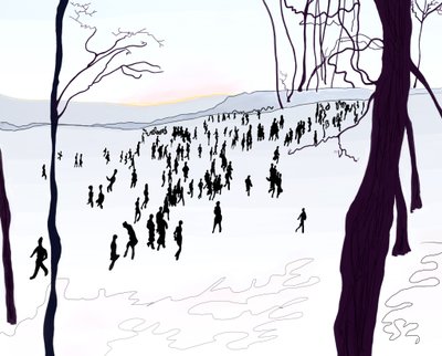 Prospect Park, inverno (arte digitale) da Evan Sklar