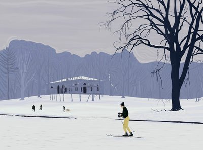 Sciatore, Prospect Park , Brooklyn (arte digitale) da Evan Sklar
