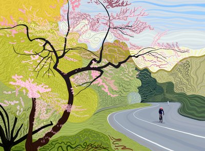 Ciclista di primavera a Prospect Park (arte digitale) da Evan Sklar