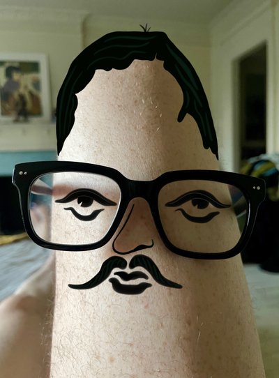 Uomo della coscia, c.2020-24 (arte digitale) da Evan Sklar
