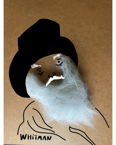 Walt Whitman (disegno a collage) da Evan Sklar