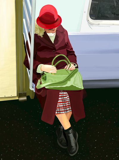 Donna in metropolitana (arte digitale) da Evan Sklar