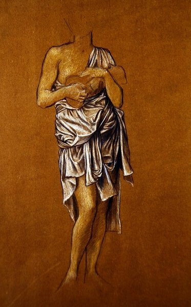 Supplicante femminile a sinistra su un molo da Evelyn De Morgan