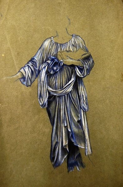 Studio per il terzo angelo alato in piedi da Evelyn De Morgan