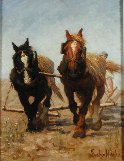 La squadra di aratura, Sussex Downs da Evelyn Harke