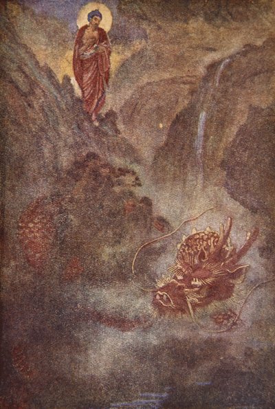 Buddha e il drago, illustrazione da 