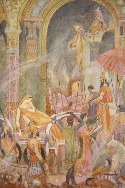 Cattura di Sarrapanu da parte di Tiglath-Pileser II, illustrazione da 