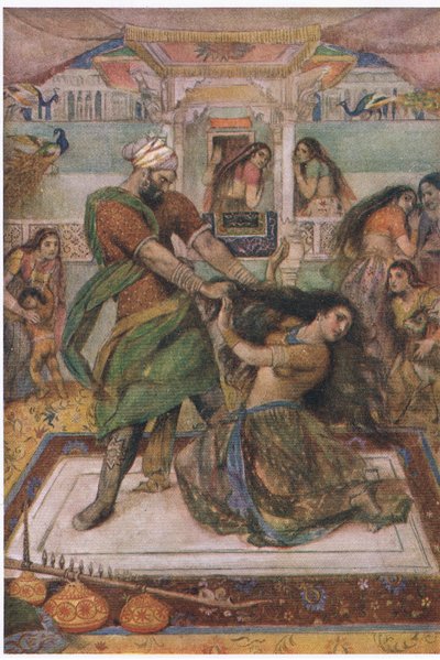 Draupadi trascinata fuori dalla sua camera da Evelyn Paul