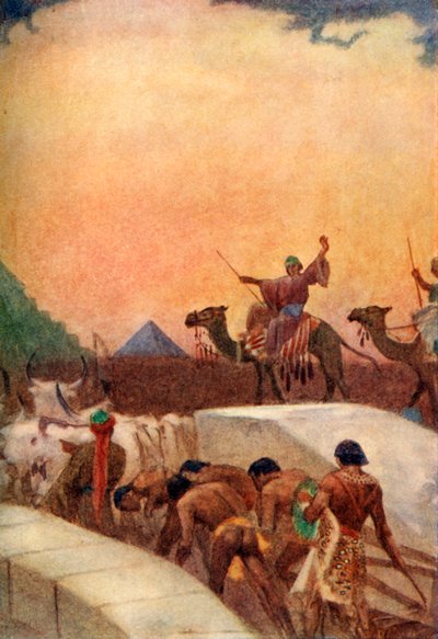 Trasporto di Blocchi di Pietra per le Piramidi, 1915 da Evelyn Paul