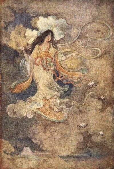 Sengen, la dea del Monte Fuji, illustrazione da 