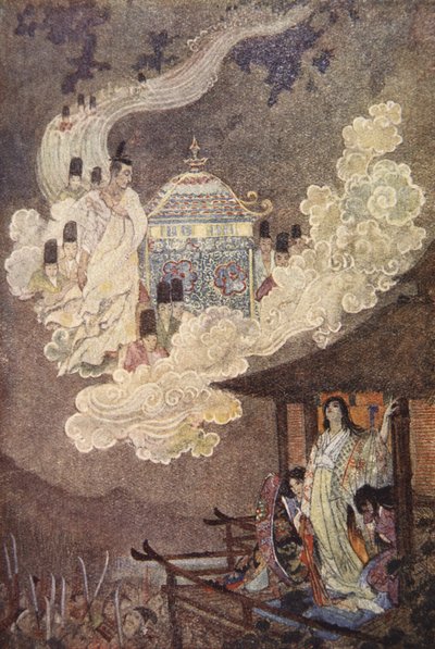 Il popolo della luna chiede la signora Kaguya, illustrazione da 