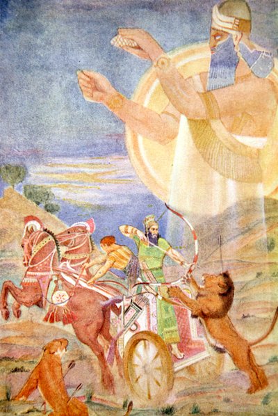 Tiglath-Pileser I diretto da Ninib, 1916 da Evelyn Paul