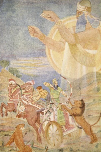 Tiglath-Pileser I diretto da Ninib, illustrazione da 