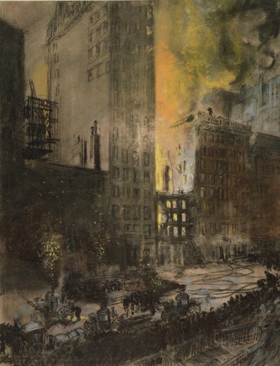 Incendio sulla 24ª Strada, New York City da Everett Shinn