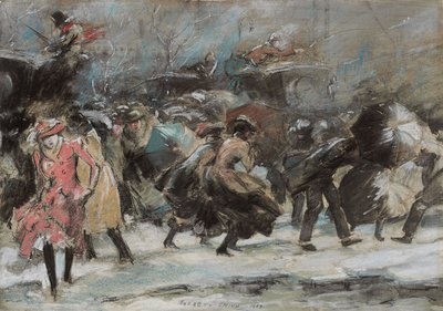 Tempesta di neve a Broadway da Everett Shinn