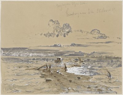 Paesaggio con la strada ghiaiosa tra Oss e Lithoijen da Everhardus Koster