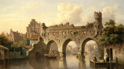 Rovine sul fiume Birchel a Zutphan in Olanda da Everhardus Koster