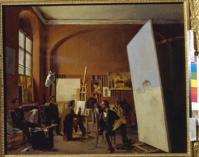 Lo studio del pittore conte Vasilij Maksutov da Evgraf Sorokine
