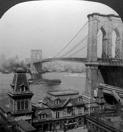 Ponte di Brooklyn, New York, USA da Excelsior Stereoscopic Tours