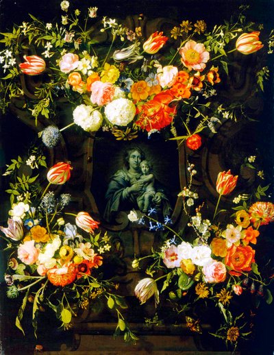 Madonna circondata da fiori, 1662 da Eykens or Ijkens Ykens