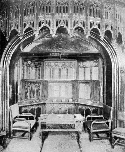 Banco della Regina Vittoria nella cappella di San Giorgio, Windsor, 1901 da Eyre and Spottiswoode