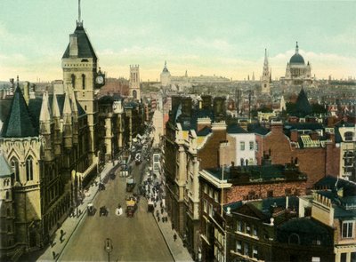 Vista da St. Clement Danes che mostra i tribunali, c1900 da Eyre and Spottiswoode
