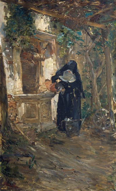 Suora al pozzo, di Ezechiele Acerbi (1850-1920) da Ezechiele Acerbi