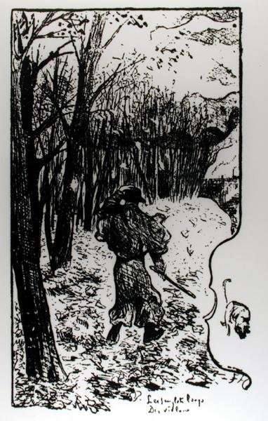 Verlaine in un paesaggio autunnale, illustrazione da Impression d