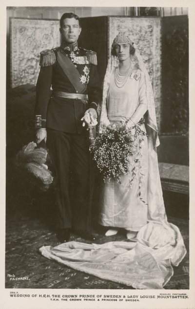 Matrimonio del Principe Ereditario Gustaf Adolf di Svezia e Lady Louise Mountbatten, 1923 da F.A Swaine