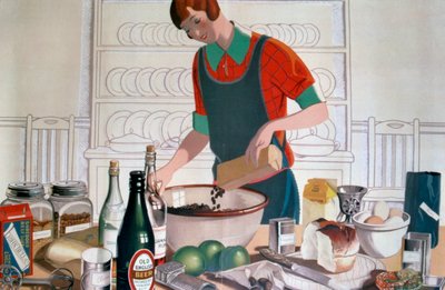 Preparazione del pudding di Natale dell
