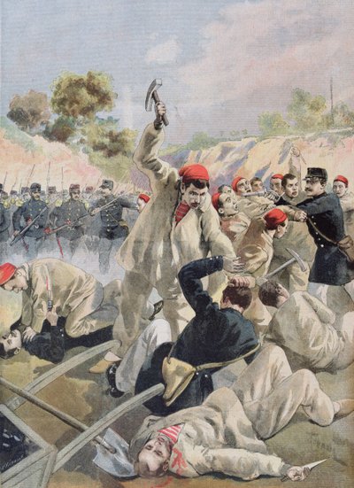 Una rivolta di anarchici francesi in Guyana, illustrazione da 