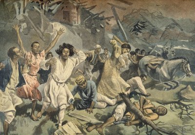 Ciclone a Mayotte, da Le Petit Journal, 27 marzo 1898 da F.L. and Tofani, Oswaldo Meaulle