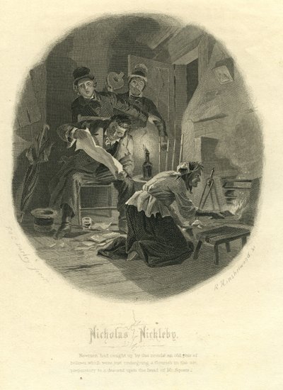 Nicholas Nickleby: Newman Noggs e Wackford Squeers, 1867 da F.O.C. and McRae, C. John Darley