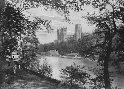 Cattedrale di Durham, dal Ponte di Prebend, c1896 da FW Morgan