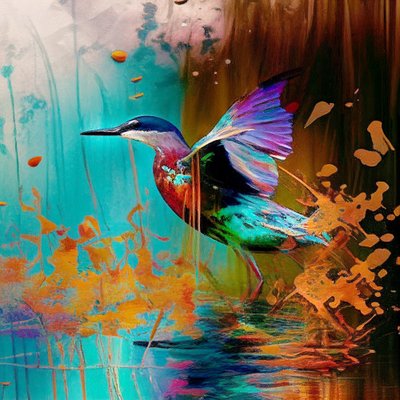 Uccello astratto ispirato a Claude Monet da F. Abderrahim