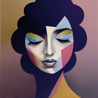 Volto di ragazza astratto da F. Abderrahim