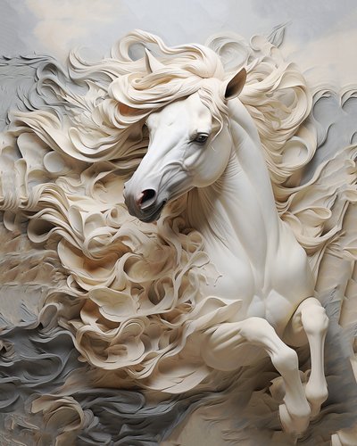 Dipinto rinascimentale di cavallo astratto, stile Michelangelo Buonarroti, decorazione moderna per la stanza, stampe d