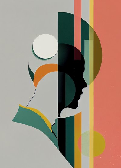 Ritratto astratto minimalista di un uomo da F. Abderrahim