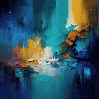 Pittura a olio astratta con pennellate spesse da F. Abderrahim
