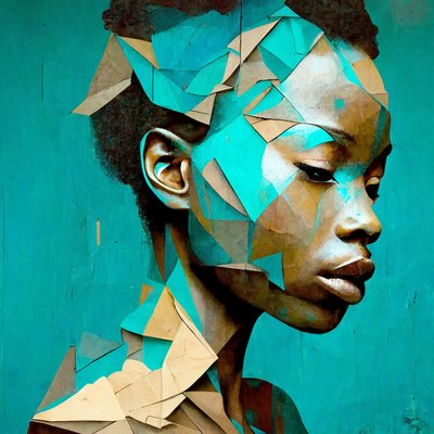 Ritratto di ragazza africana, effetto triangoli da F. Abderrahim