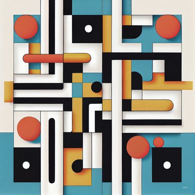 Decorazione murale minimalista e postmoderna da F. Abderrahim