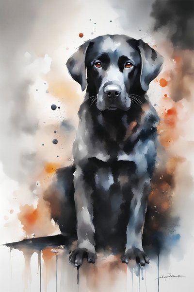 Ritratto di cane nero carino da F. Abderrahim