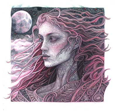 Ritratto di donna in linea sottile, stampe d