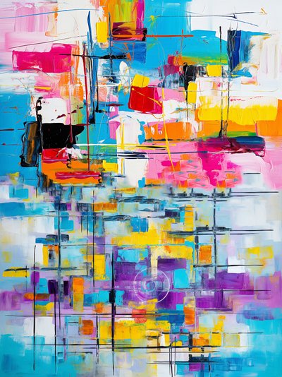 Pittura astratta fluida a colori pieni, stampe d