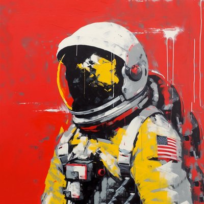 Astronauta nello Spazio Minimalista da F. Abderrahim