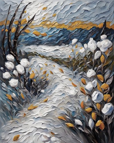 Scena naturale, cima della montagna, paesaggio floreale da F. Abderrahim