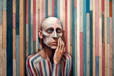 Uomo triste ispirato da Giorgio de Chirico da F. Abderrahim