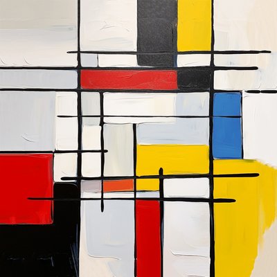Stile di dipinto astratto di Piet Mondrian da F. Abderrahim